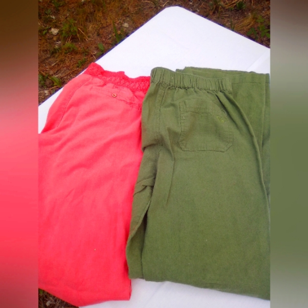 Linen girls pants